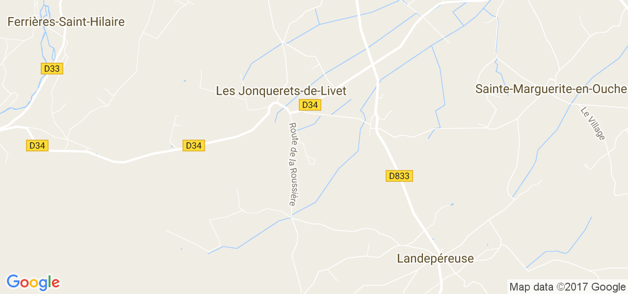 map de la ville de Jonquerets-de-Livet