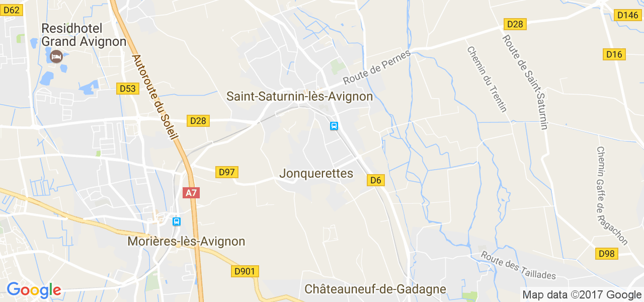 map de la ville de Jonquerettes