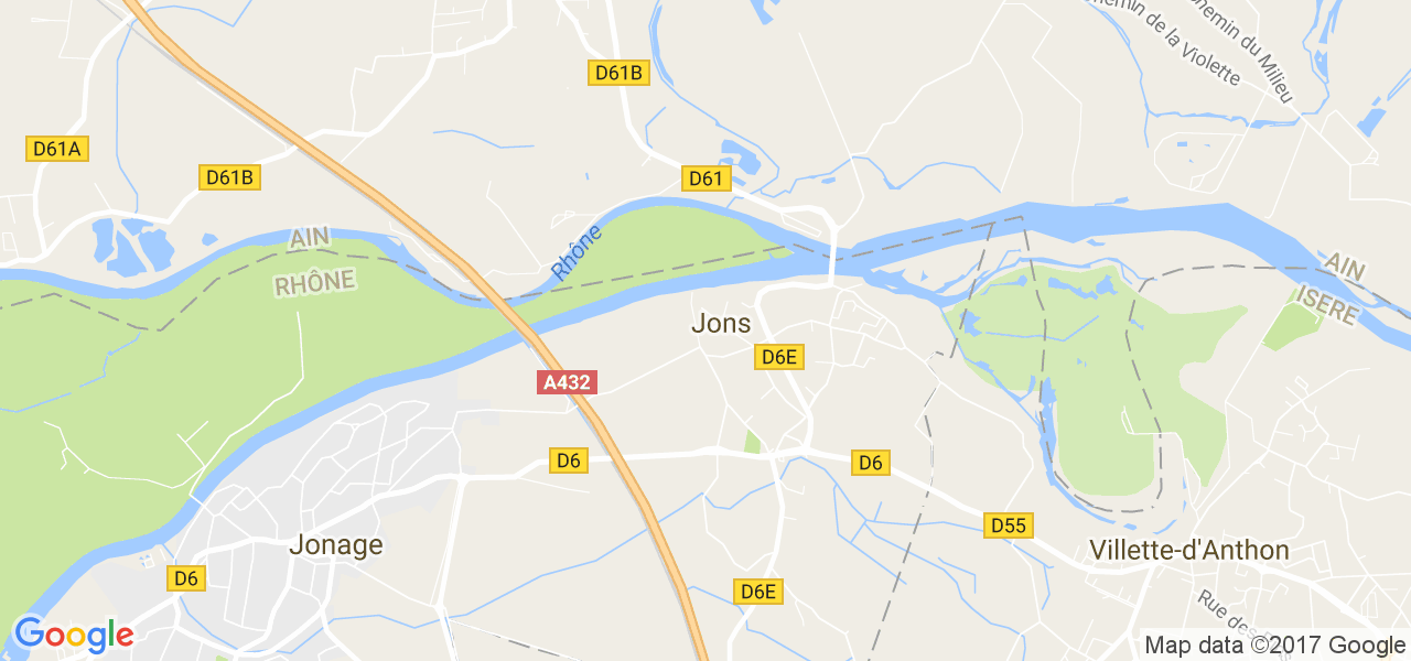 map de la ville de Jons