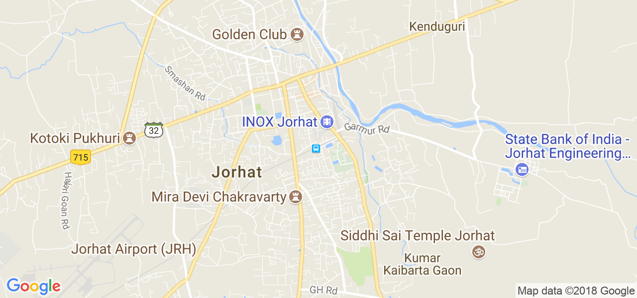 map of the city of Jorhat