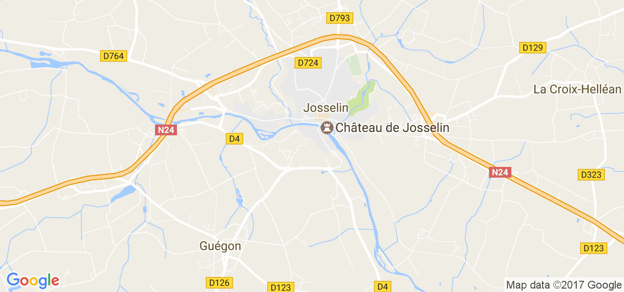 map de la ville de Josselin