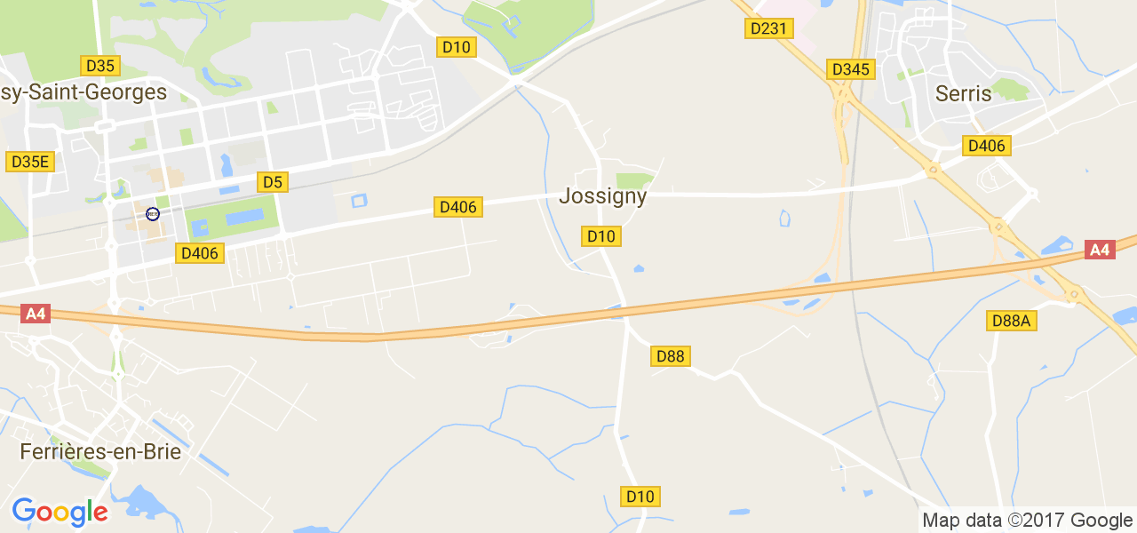 map de la ville de Jossigny