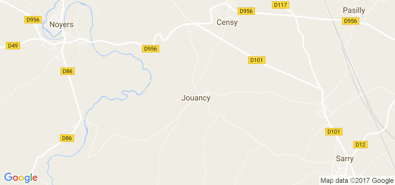 map de la ville de Jouancy