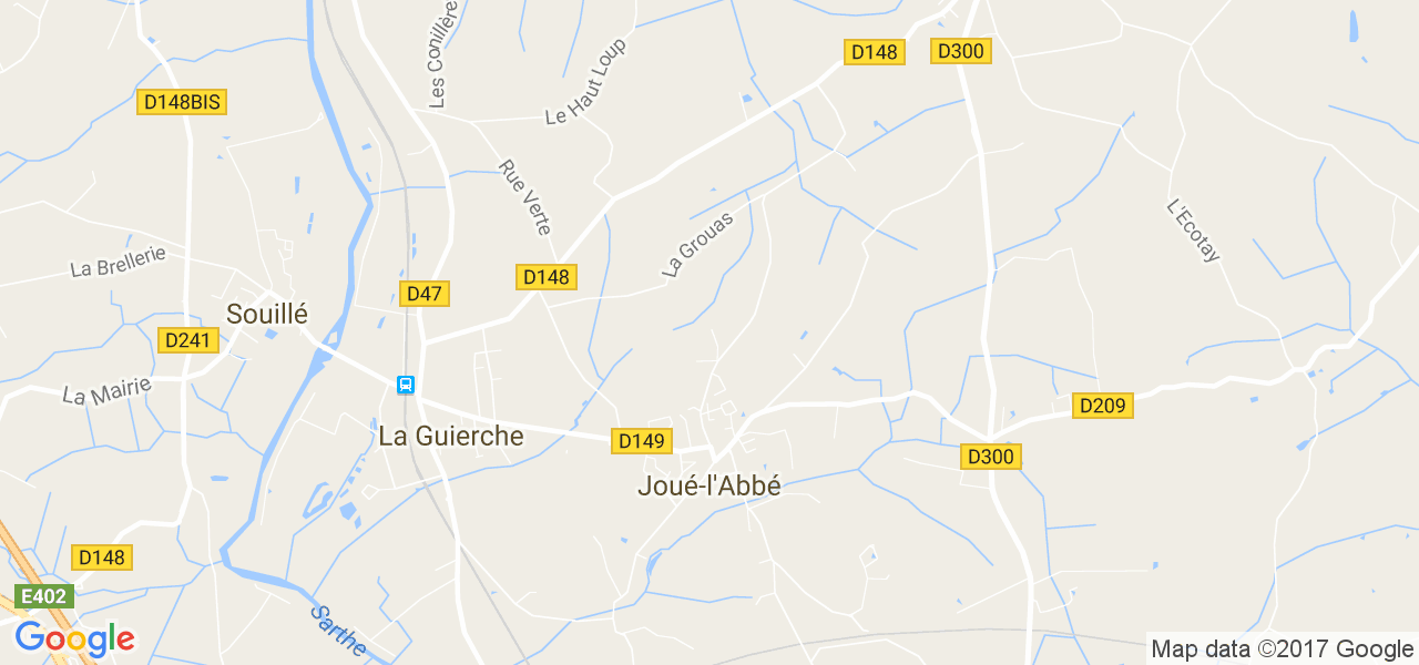 map de la ville de Joué-l'Abbé