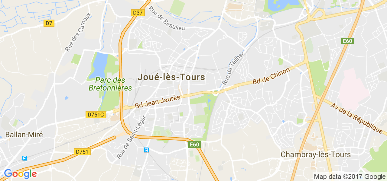 map de la ville de Joué-lès-Tours