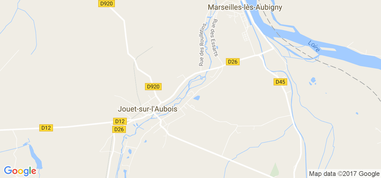 map de la ville de Jouet-sur-l'Aubois
