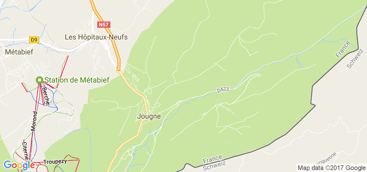 map de la ville de Jougne