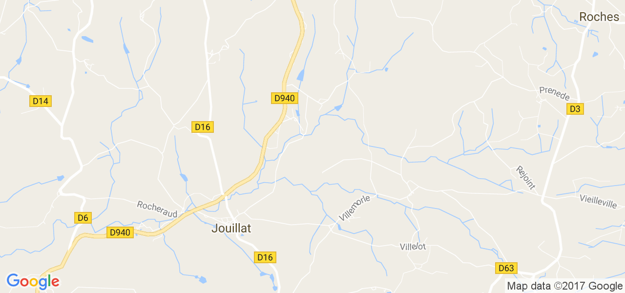 map de la ville de Jouillat