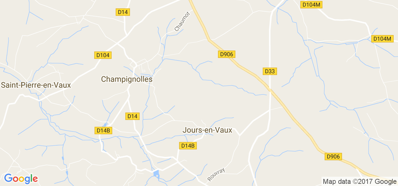 map de la ville de Jours-en-Vaux