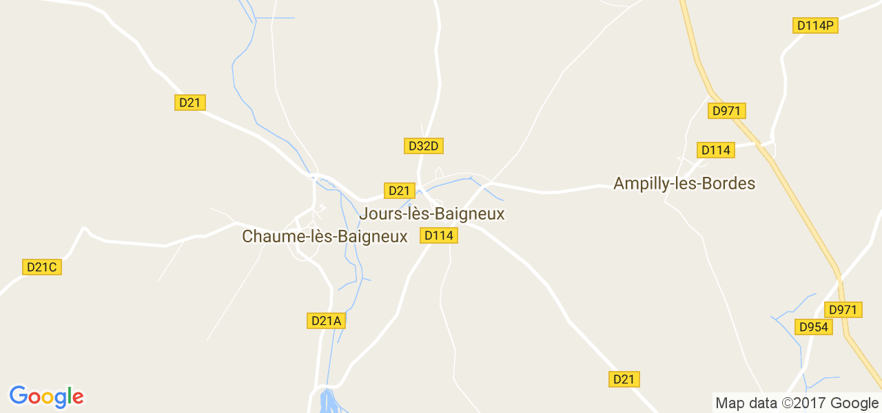 map de la ville de Jours-lès-Baigneux