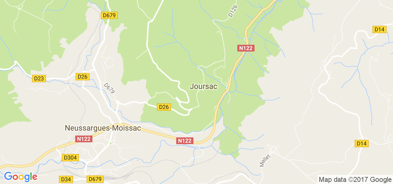 map de la ville de Joursac