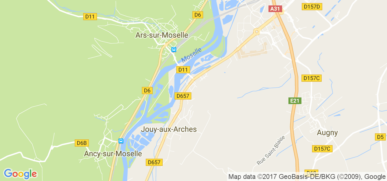 map de la ville de Jouy-aux-Arches