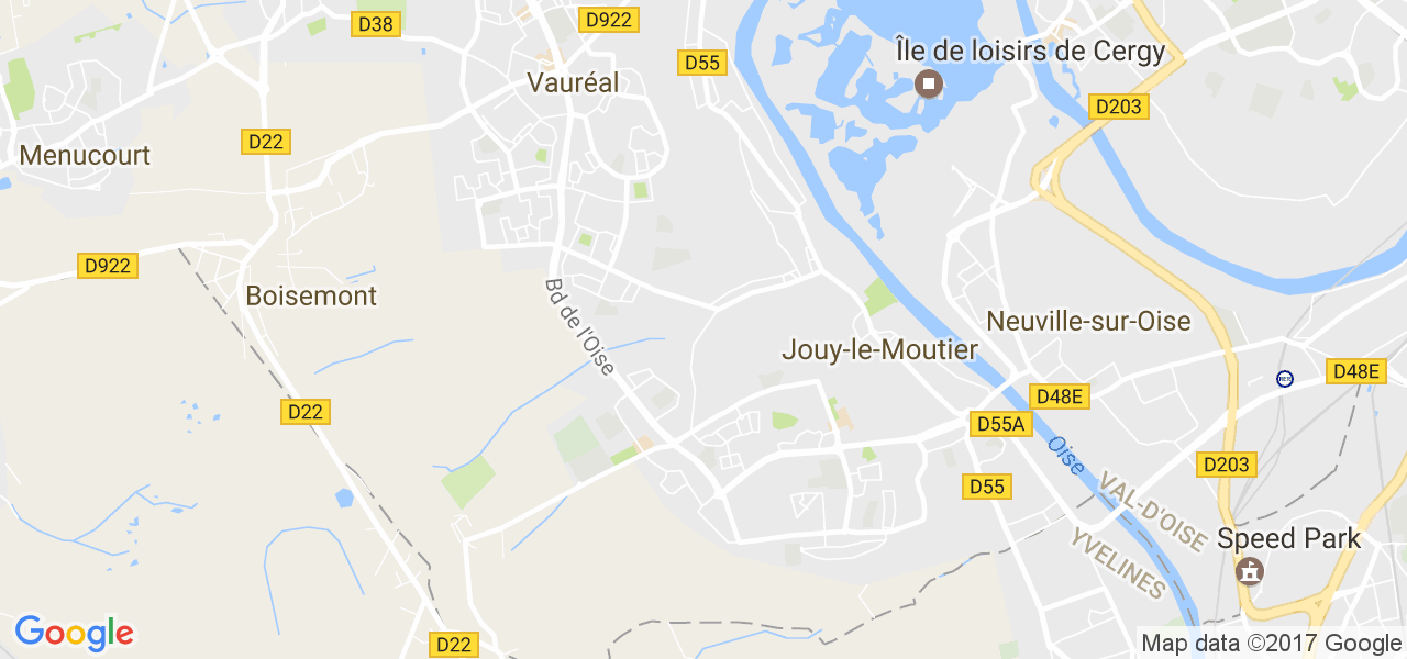 map de la ville de Jouy-le-Moutier