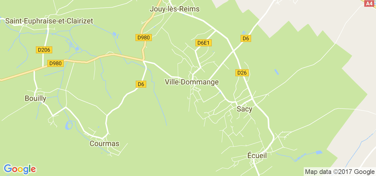 map de la ville de Jouy-lès-Reims