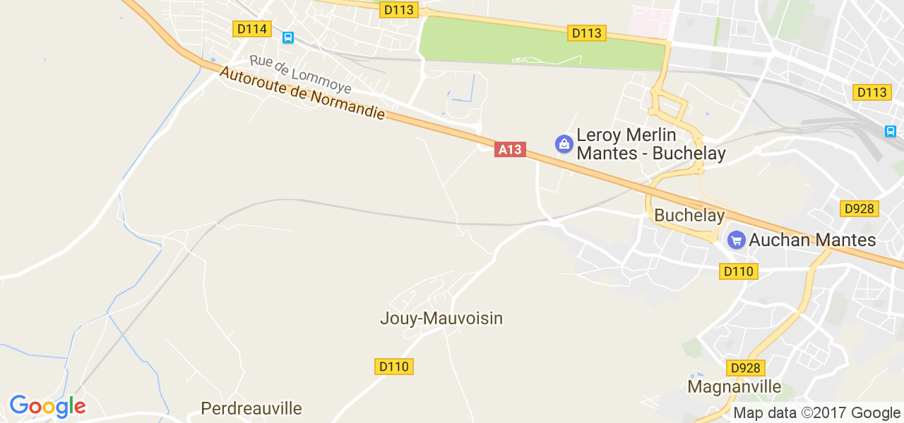 map de la ville de Jouy-Mauvoisin