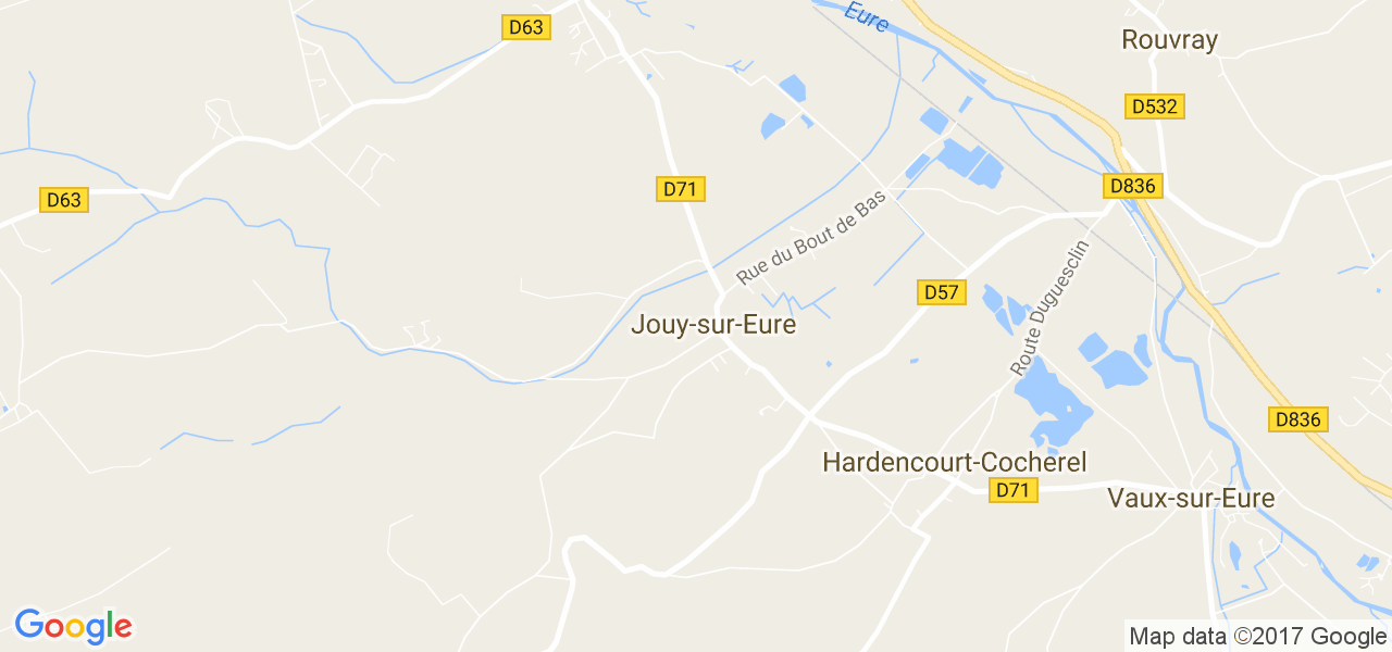 map de la ville de Jouy-sur-Eure