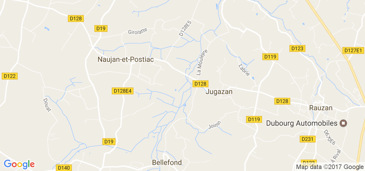 map de la ville de Jugazan