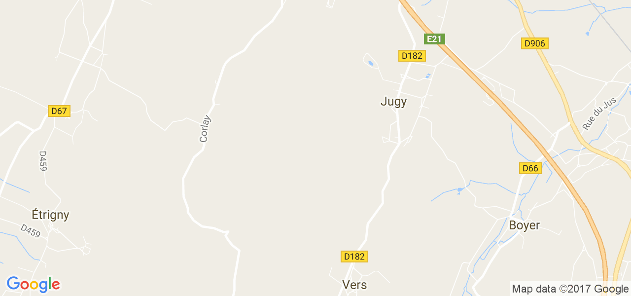 map de la ville de Jugy