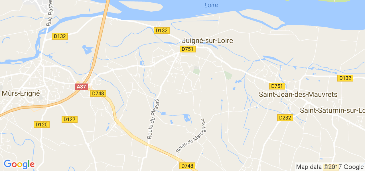 map de la ville de Juigné-sur-Loire