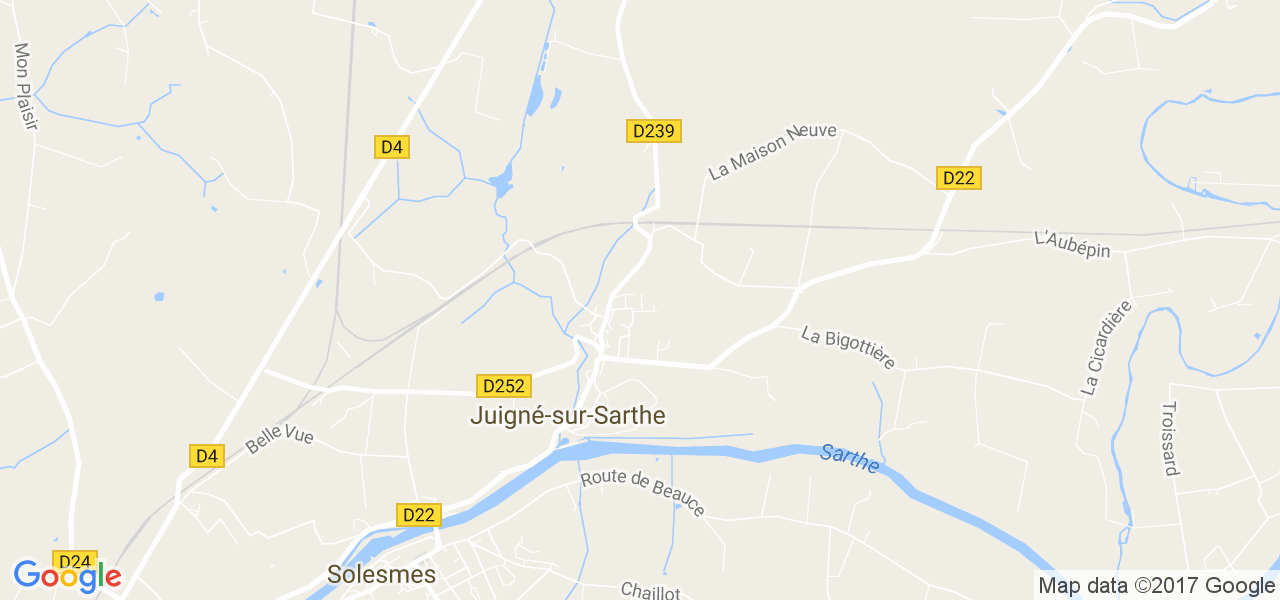 map de la ville de Juigné-sur-Sarthe