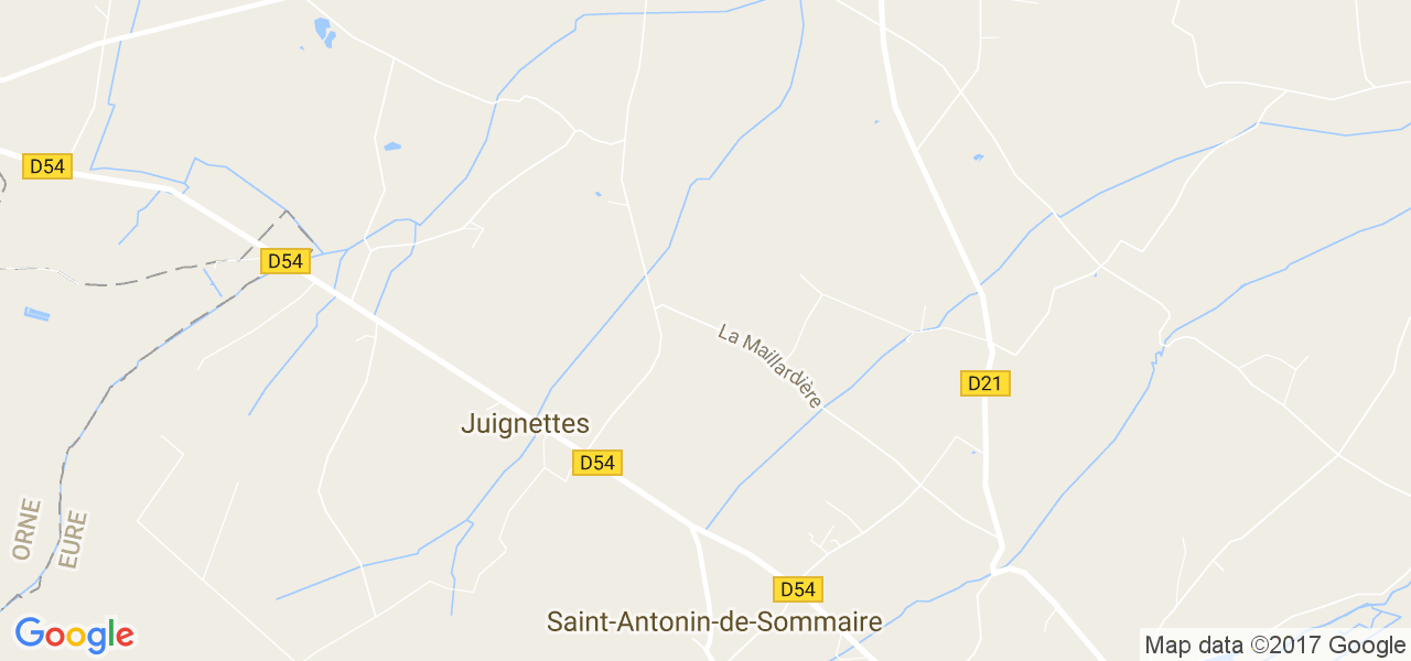 map de la ville de Juignettes