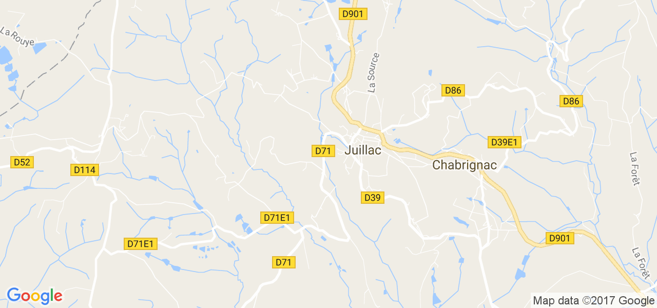 map de la ville de Juillac