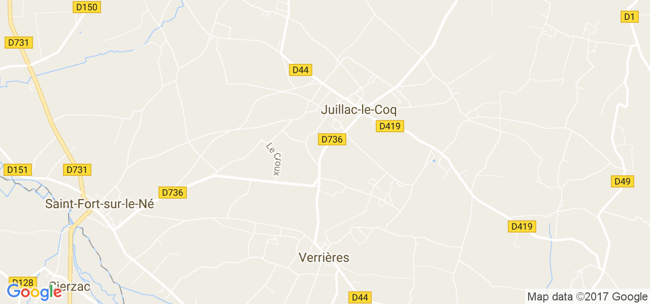 map de la ville de Juillac-le-Coq