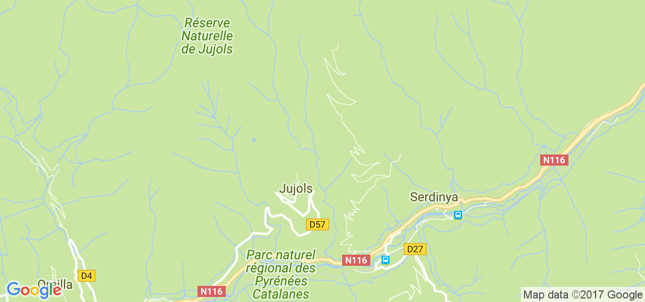 map de la ville de Jujols