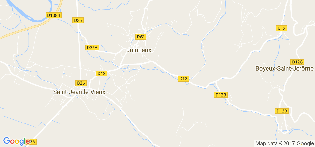 map de la ville de Jujurieux