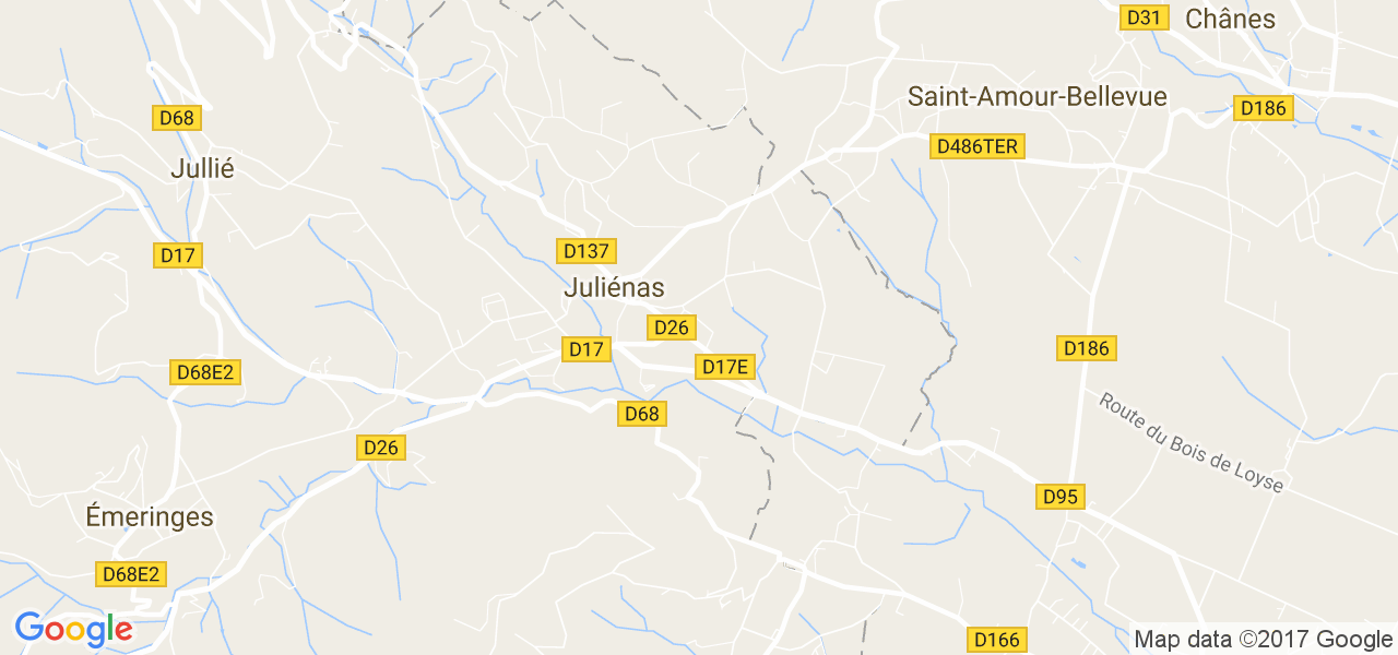 map de la ville de Juliénas