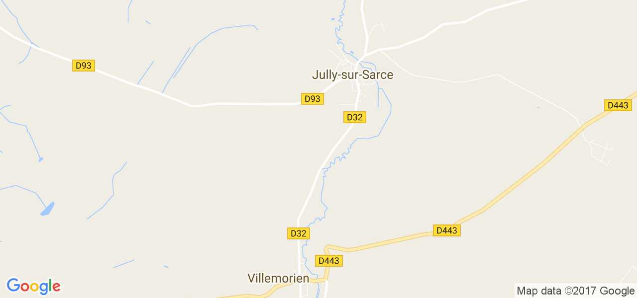 map de la ville de Jully-sur-Sarce