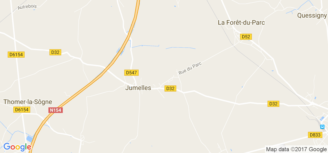 map de la ville de Jumelles