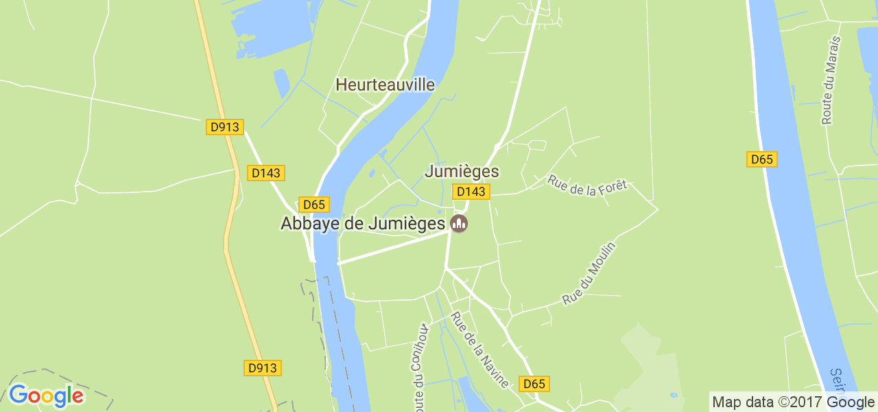 map de la ville de Jumièges