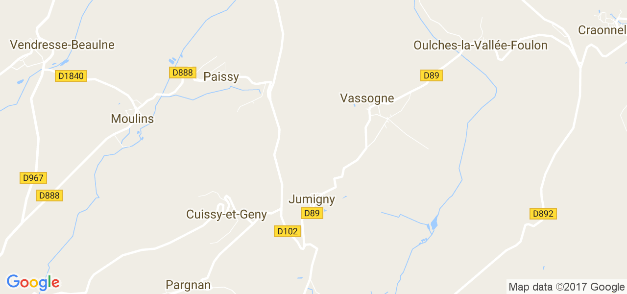 map de la ville de Jumigny