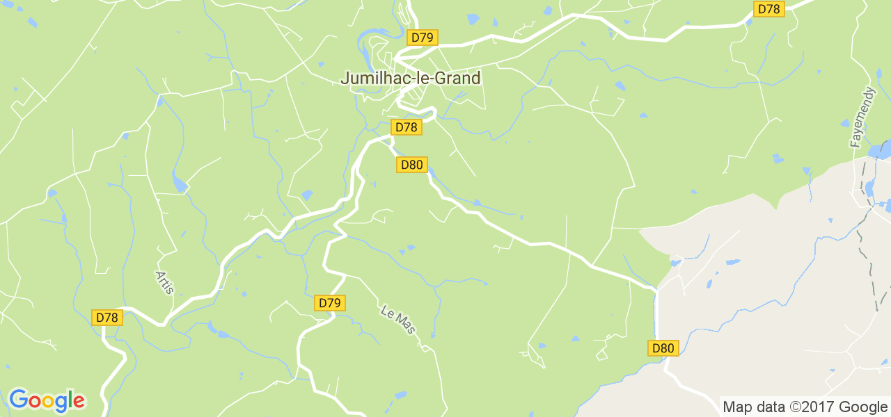 map de la ville de Jumilhac-le-Grand