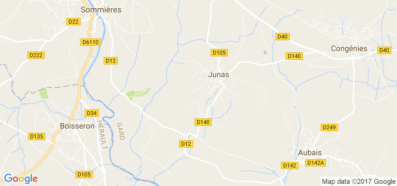 map de la ville de Junas