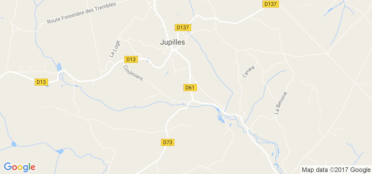 map de la ville de Jupilles