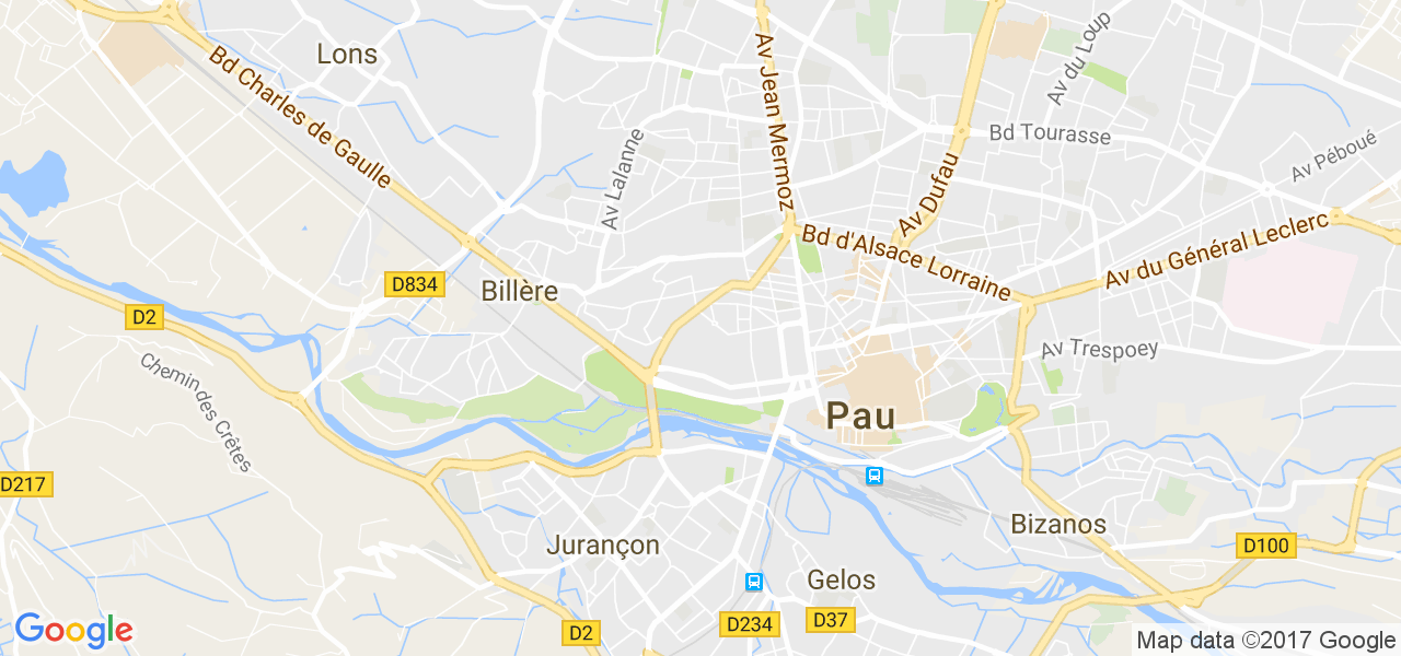 map de la ville de Jurançon