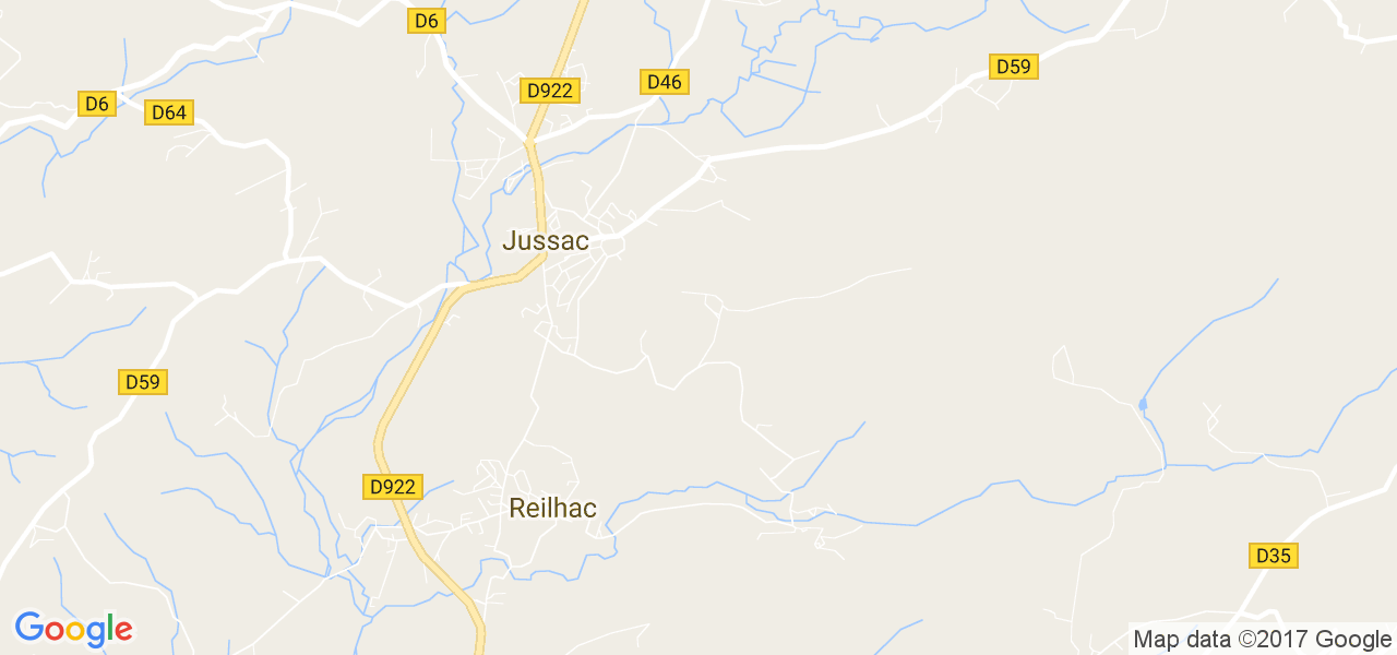 map de la ville de Jussac