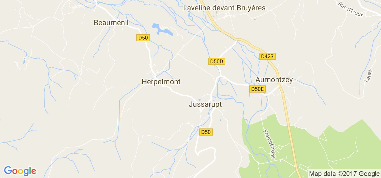 map de la ville de Jussarupt