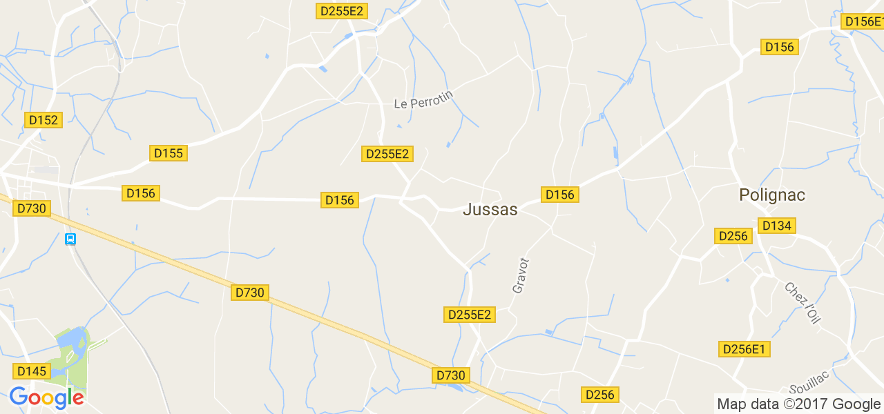 map de la ville de Jussas