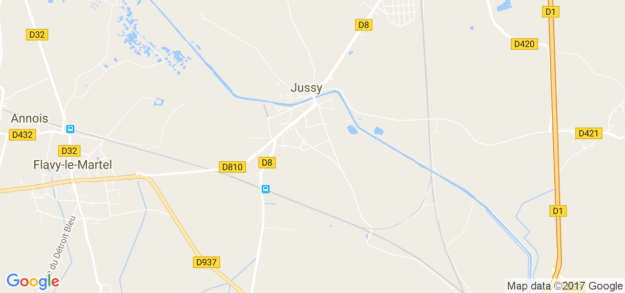 map de la ville de Jussy