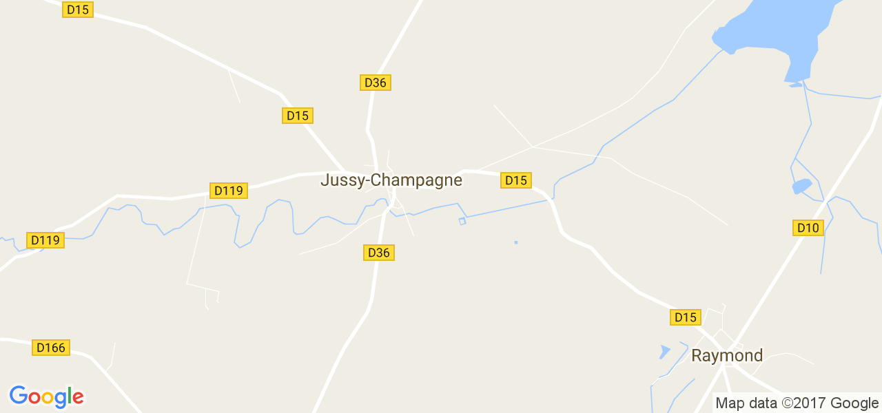 map de la ville de Jussy-Champagne