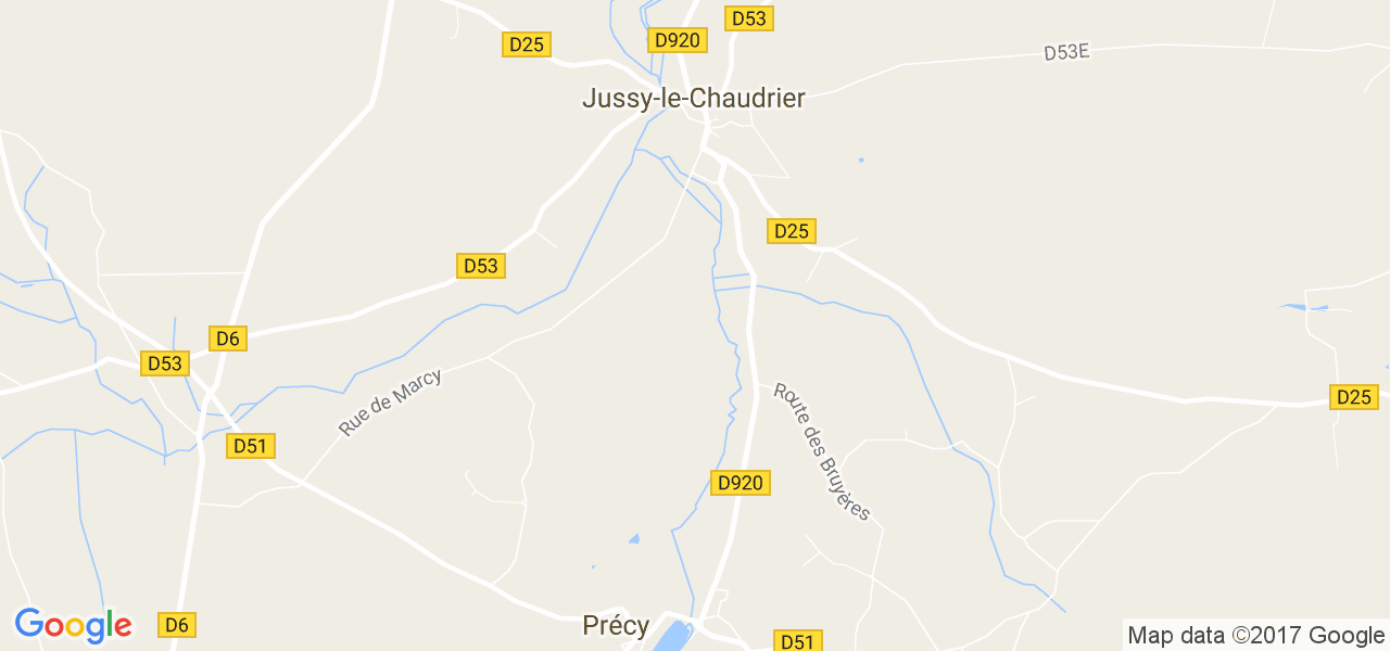 map de la ville de Jussy-le-Chaudrier