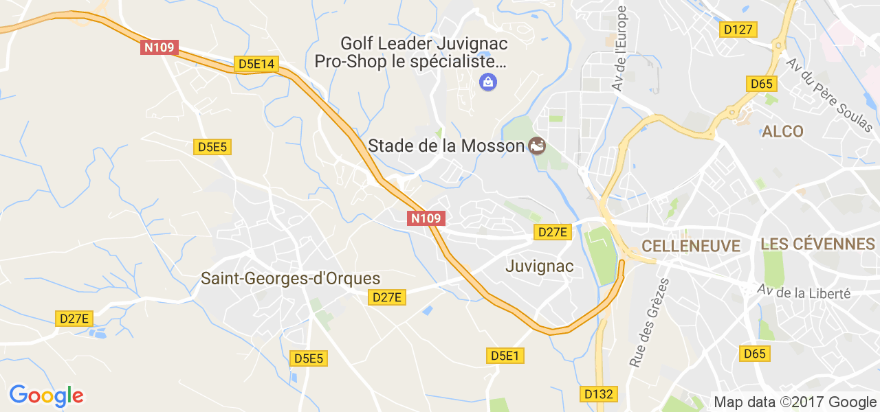 map de la ville de Juvignac