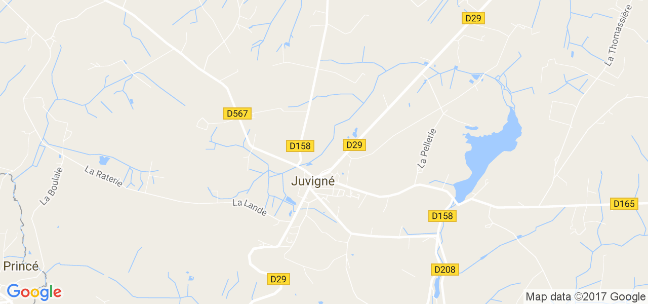 map de la ville de Juvigné