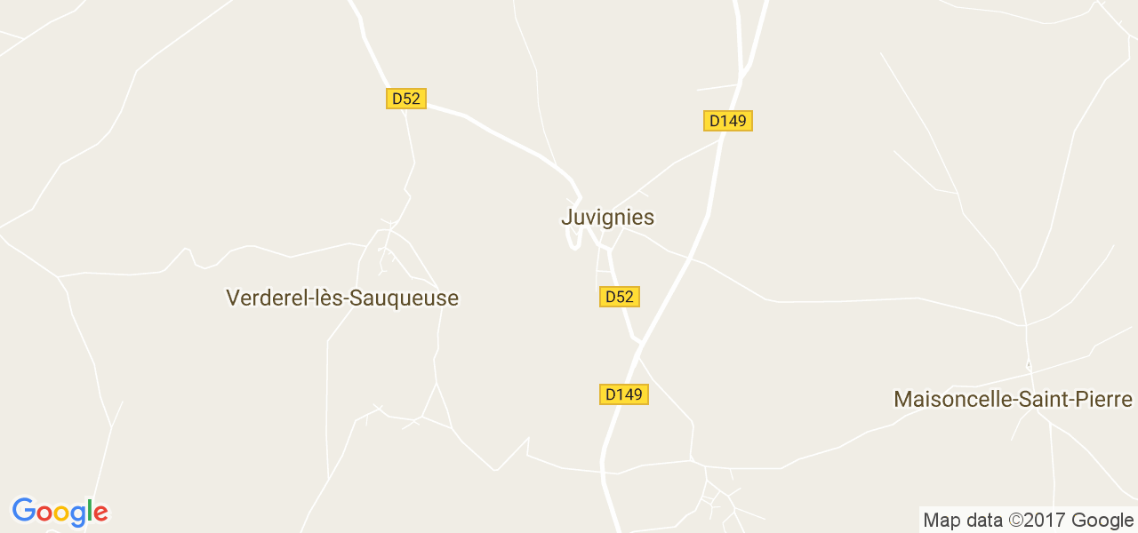 map de la ville de Juvignies