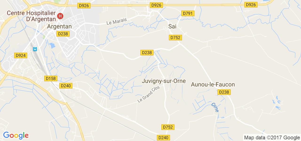 map de la ville de Juvigny-sur-Orne