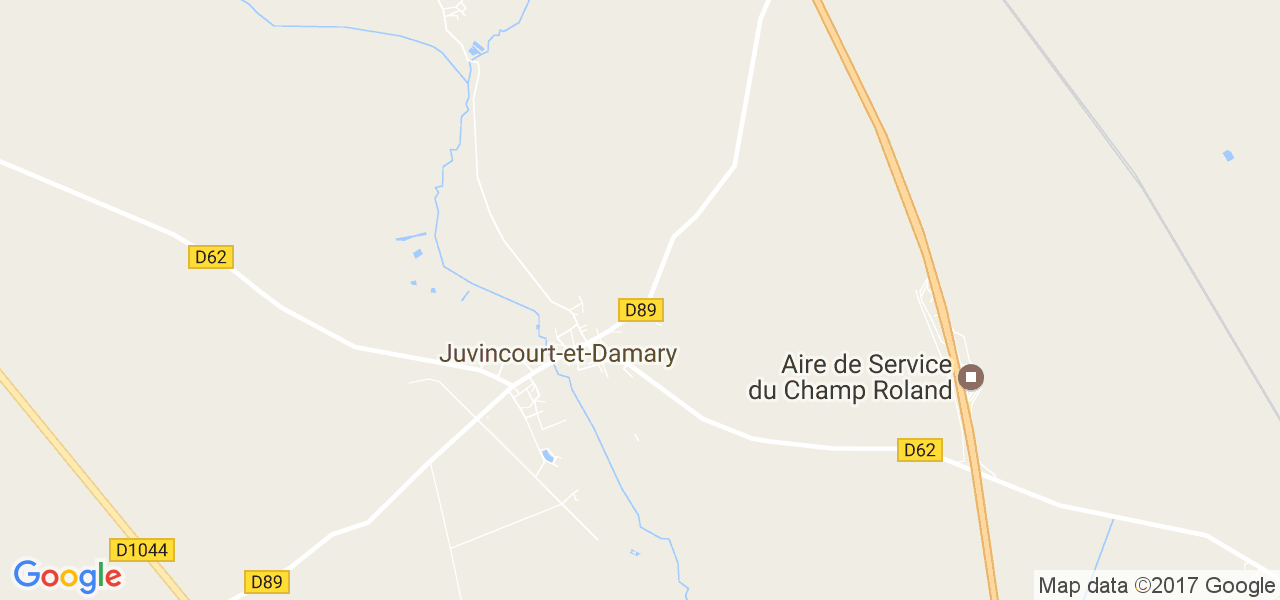 map de la ville de Juvincourt-et-Damary