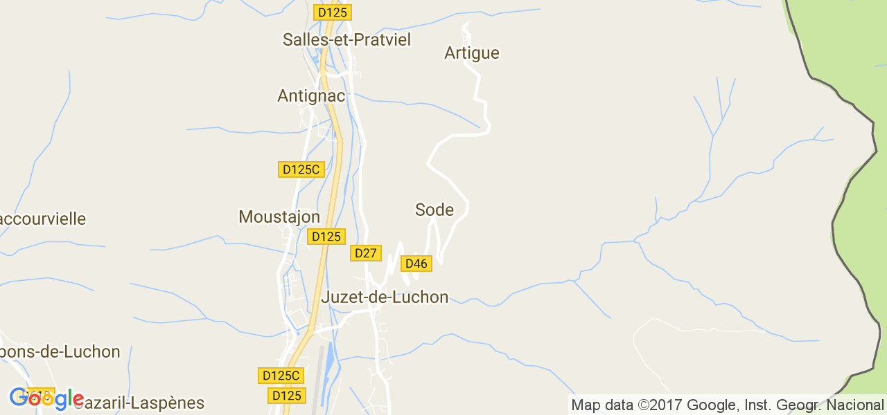 map de la ville de Juzet-de-Luchon